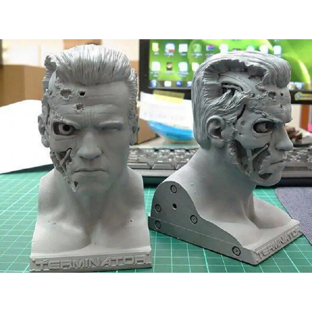 1/4 BUST 120mm Resin Model Kit Terminator T-800 Arnold Movie Unpainted ...