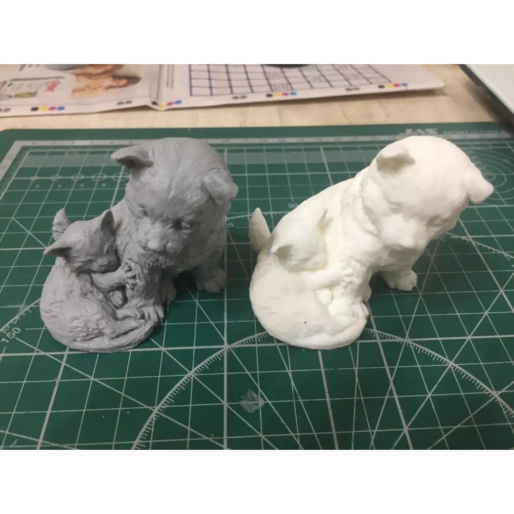 60mm Resin Model Kit Kitten and Puppy Friends Cute Animals Pets Unpainted - Model-Fan-Store