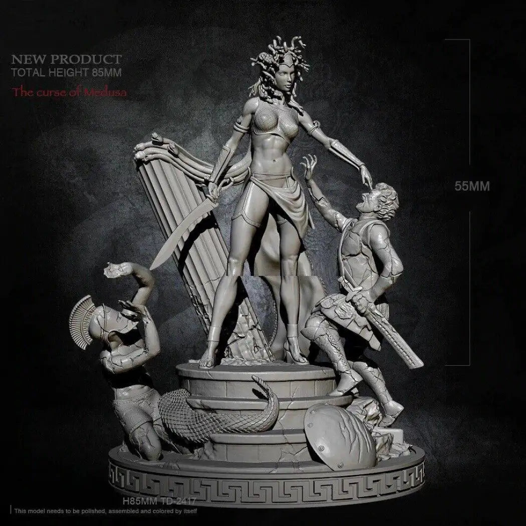 85mm Resin Model Kit Greek Soldiers and Medusa Gorgon Fantasy Unpainted - Model-Fan-Store