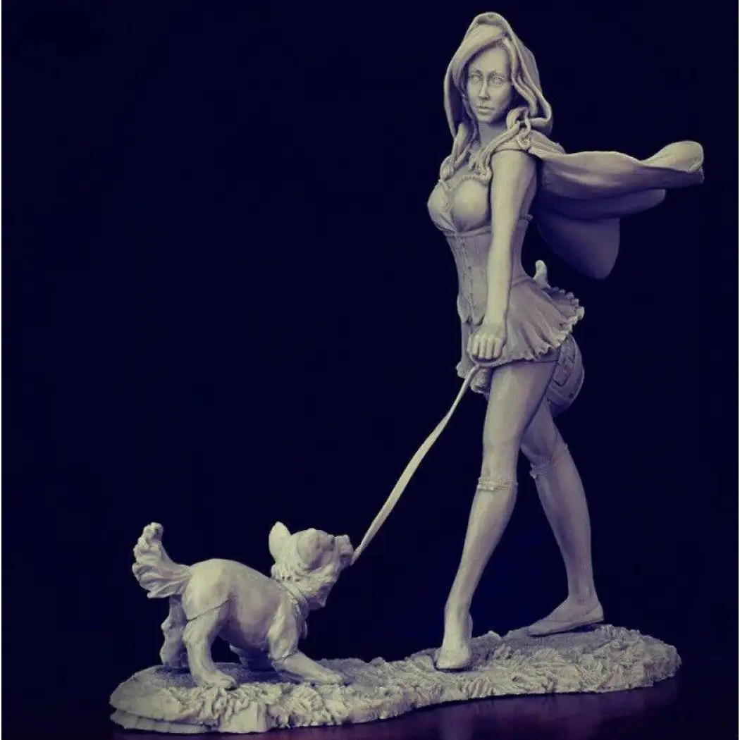 90mm Resin Model Kit Beautiful Girl Little Red Riding Hood Unpainted - Model-Fan-Store