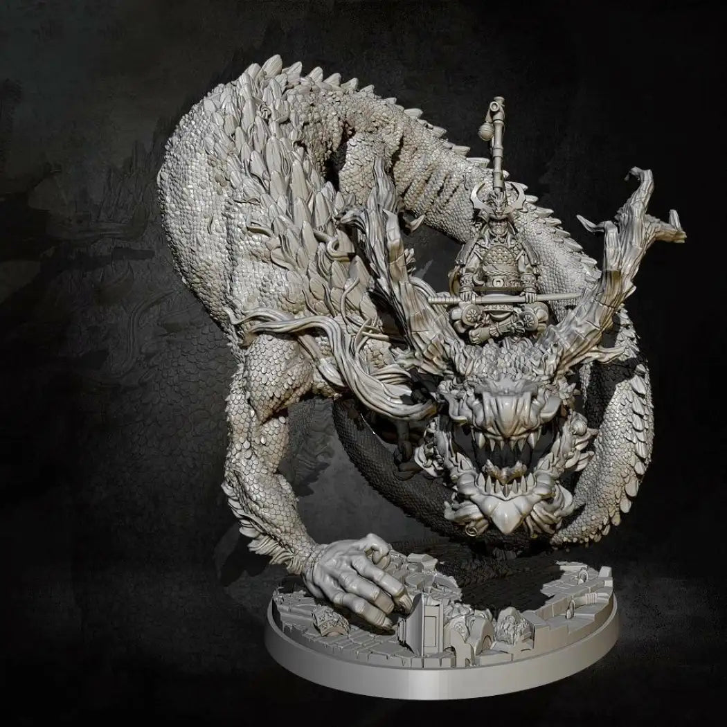 95mm Resin Model Kit Chinese Emperor and Dragon Rider Unpainted - Model-Fan-Store