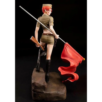 1/12 155mm Resin Model Kit Beautiful Girl Soviet Soldier with Base Unpainted - Model-Fan-Store