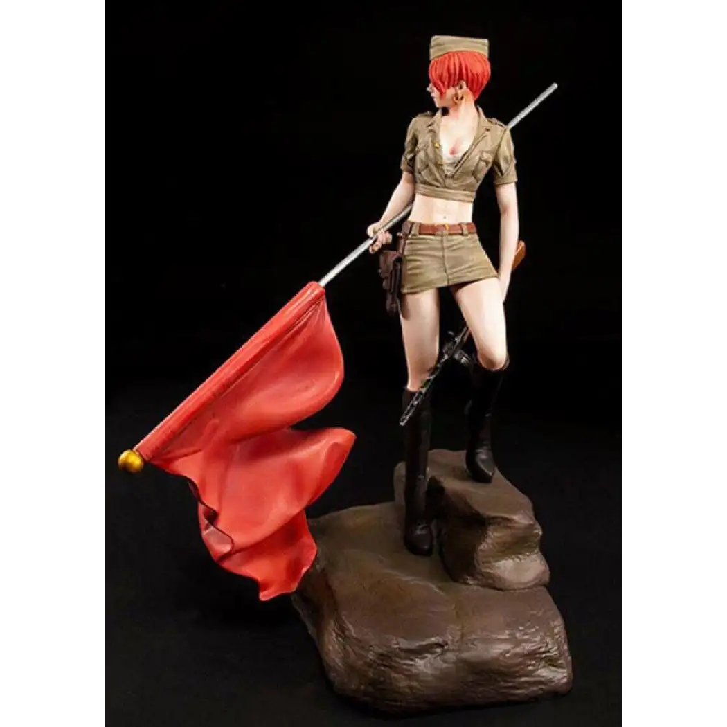 1/12 155mm Resin Model Kit Beautiful Girl Soviet Soldier with Base Unpainted - Model-Fan-Store