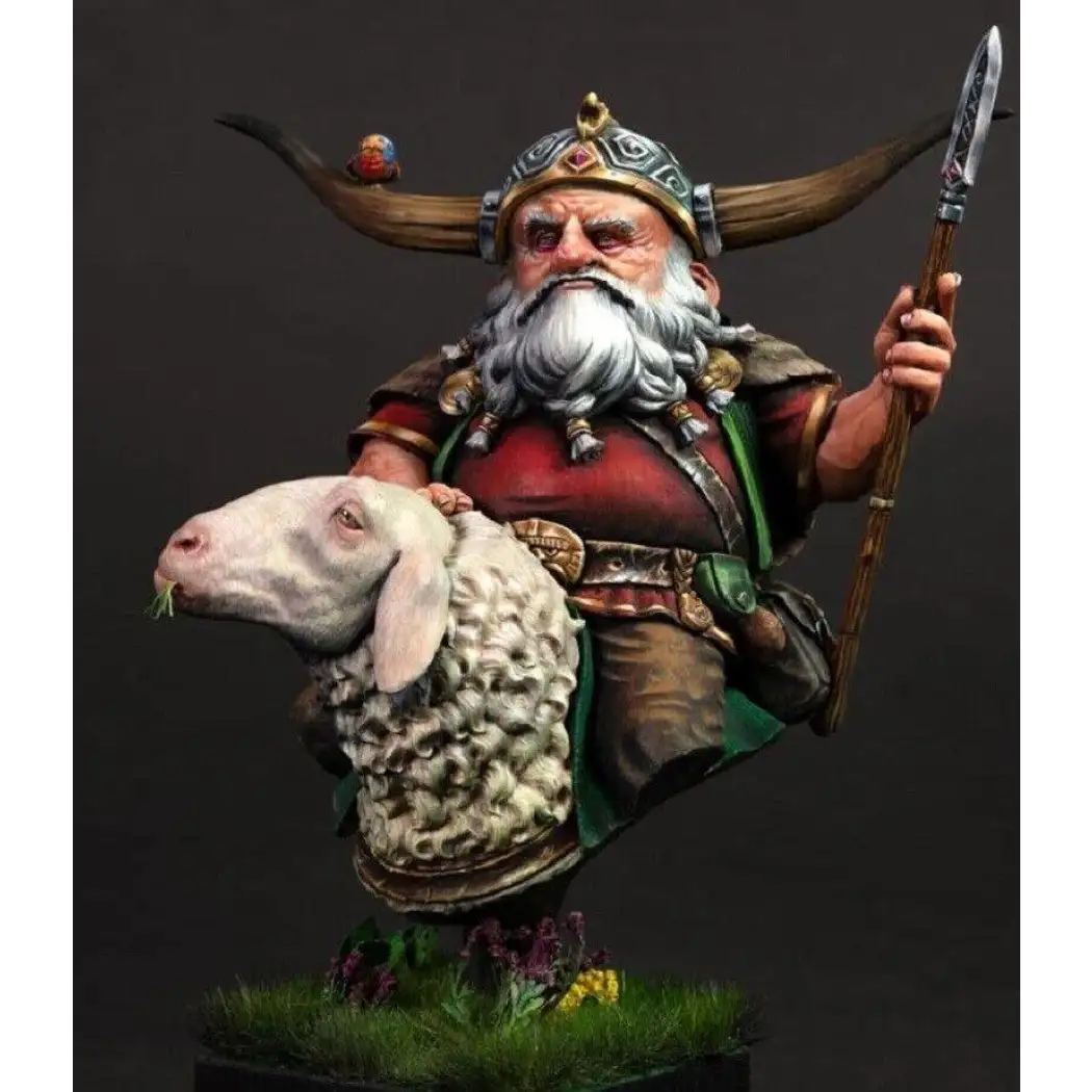 Gnome Raptor Rider 1/12 BUST 110mm Resin Model Kit Dwarf Gnome Rider Fairy Tales Unpainte ...