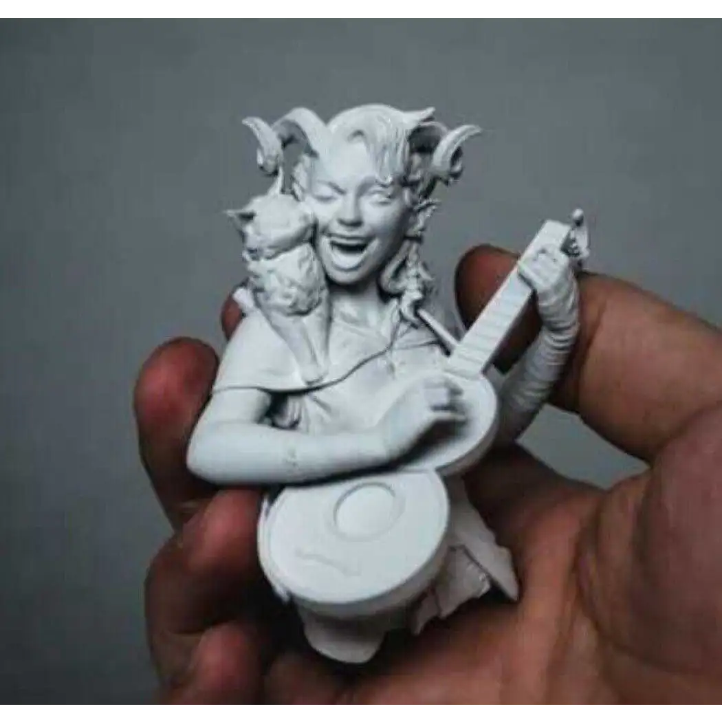 1/12 BUST 60mm Resin Model Kit Beautiful Girl Bard Musician Unpainted - Model-Fan-Store