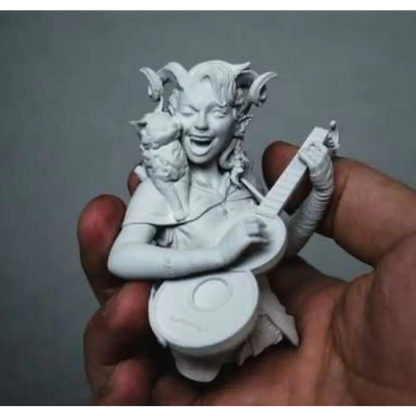 1/12 BUST 60mm Resin Model Kit Beautiful Girl Bard Musician Unpainted - Model-Fan-Store