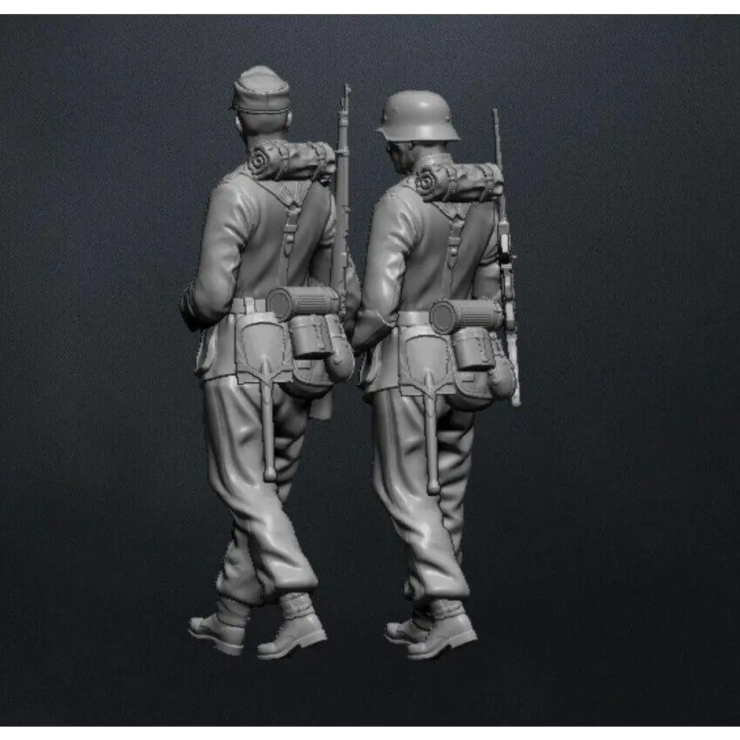 1/16 120mm Resin Casting Model Kit German Soldiers Infantry WW2 Unpainted X0009 - Model-Fan-Store