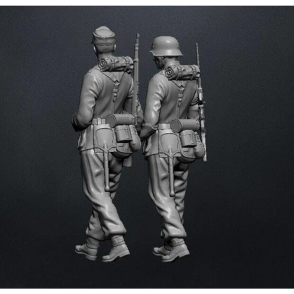 1/16 120mm Resin Casting Model Kit German Soldiers Infantry WW2 Unpainted X0009 - Model-Fan-Store