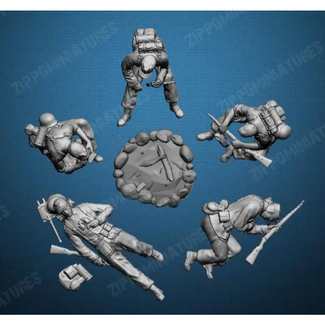 1/16 5pcs Resin Model Kit German Soldiers Infantry WW2 Unpainted - Model-Fan-Store