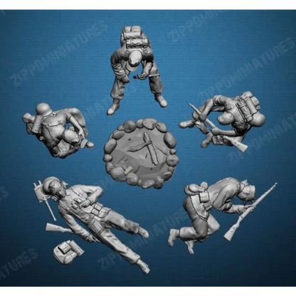 1/16 5pcs Resin Model Kit German Soldiers Infantry WW2 Unpainted - Model-Fan-Store