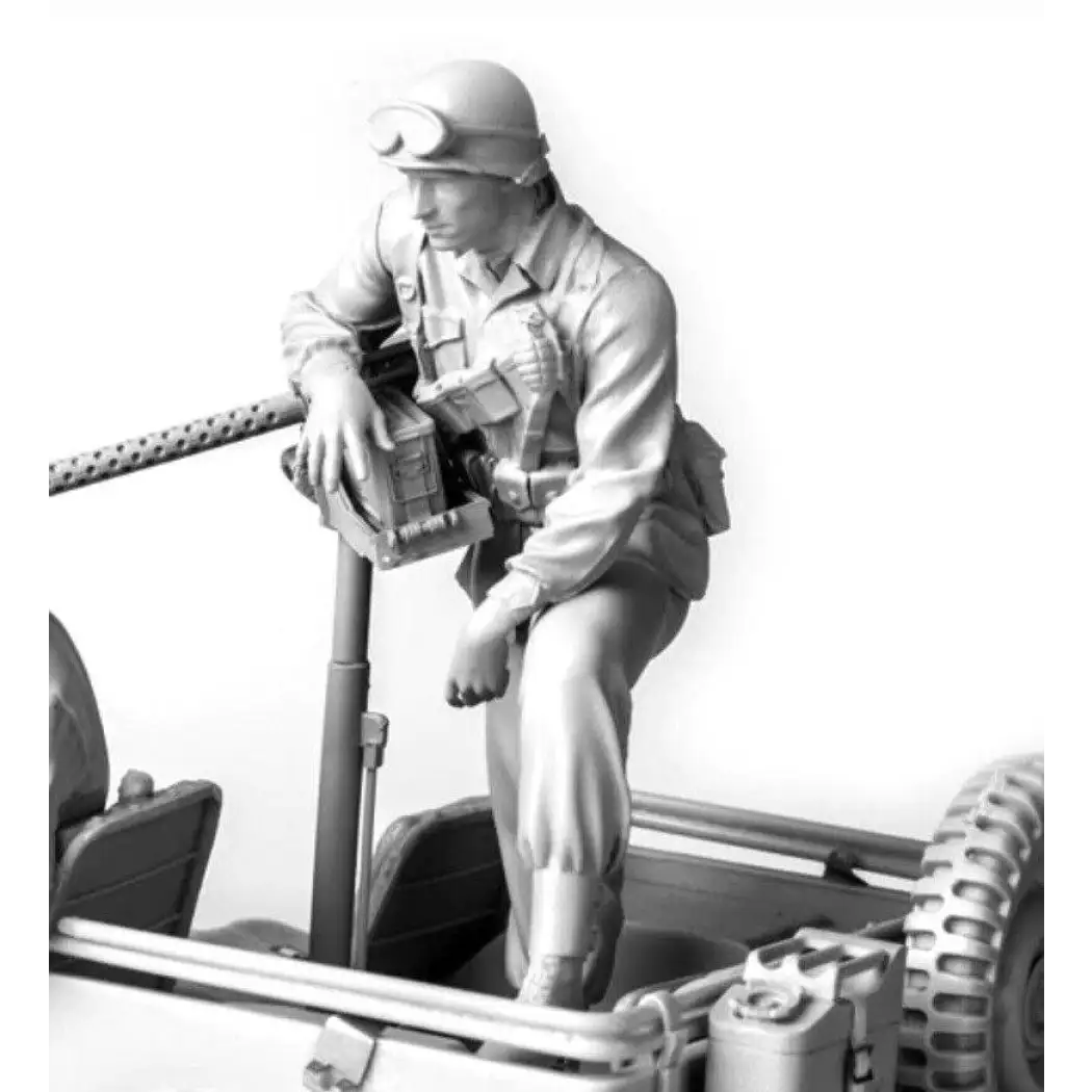 1/16 Resin Model Kit US Soldier Gunner WW2 (no gun no car) Unpainted - Model-Fan-Store