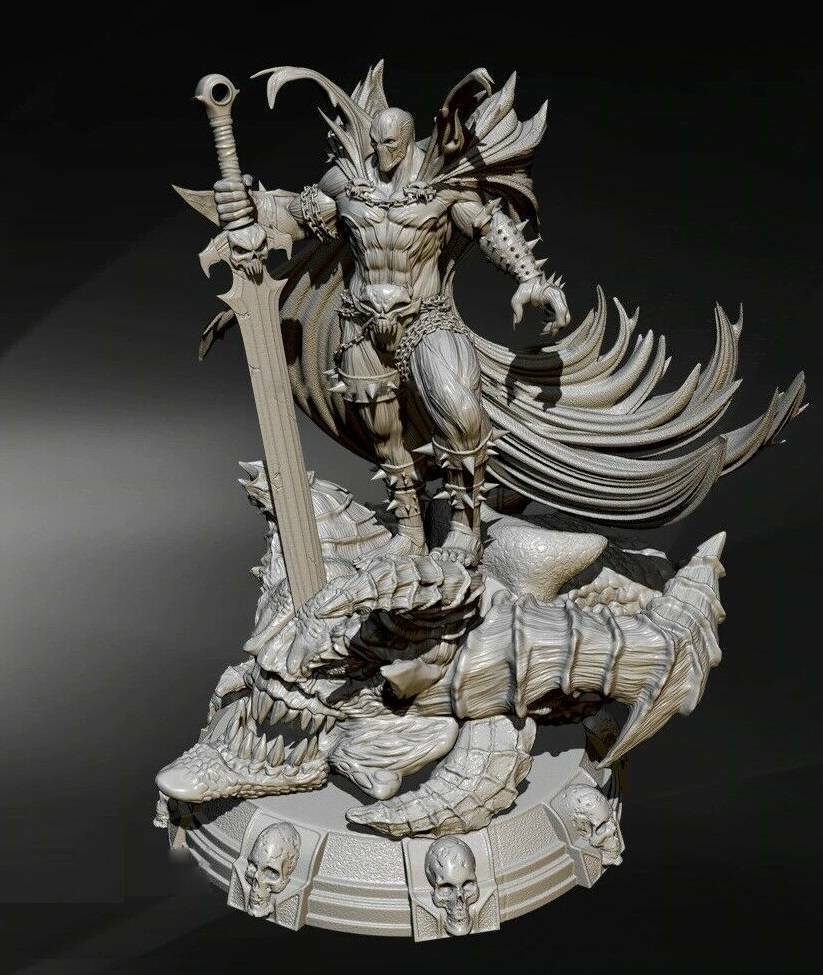 250mm 3D Print Superhero Model Kit Spawn Righteous Monster Unpainted - Model-Fan-Store