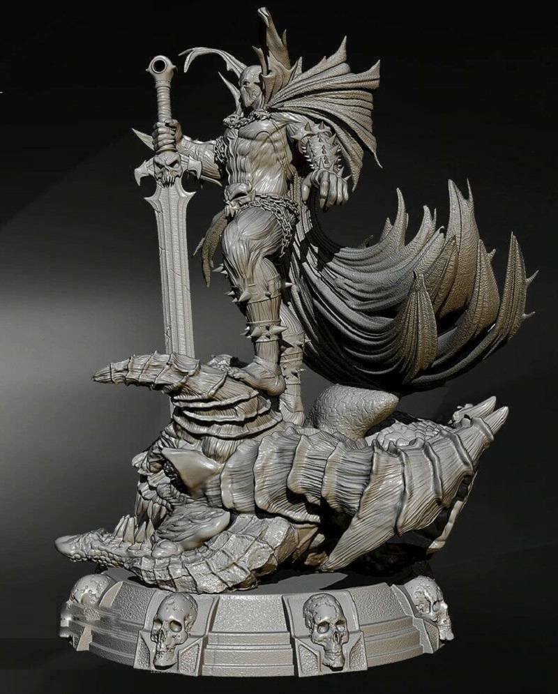 250mm 3D Print Superhero Model Kit Spawn Righteous Monster Unpainted - Model-Fan-Store