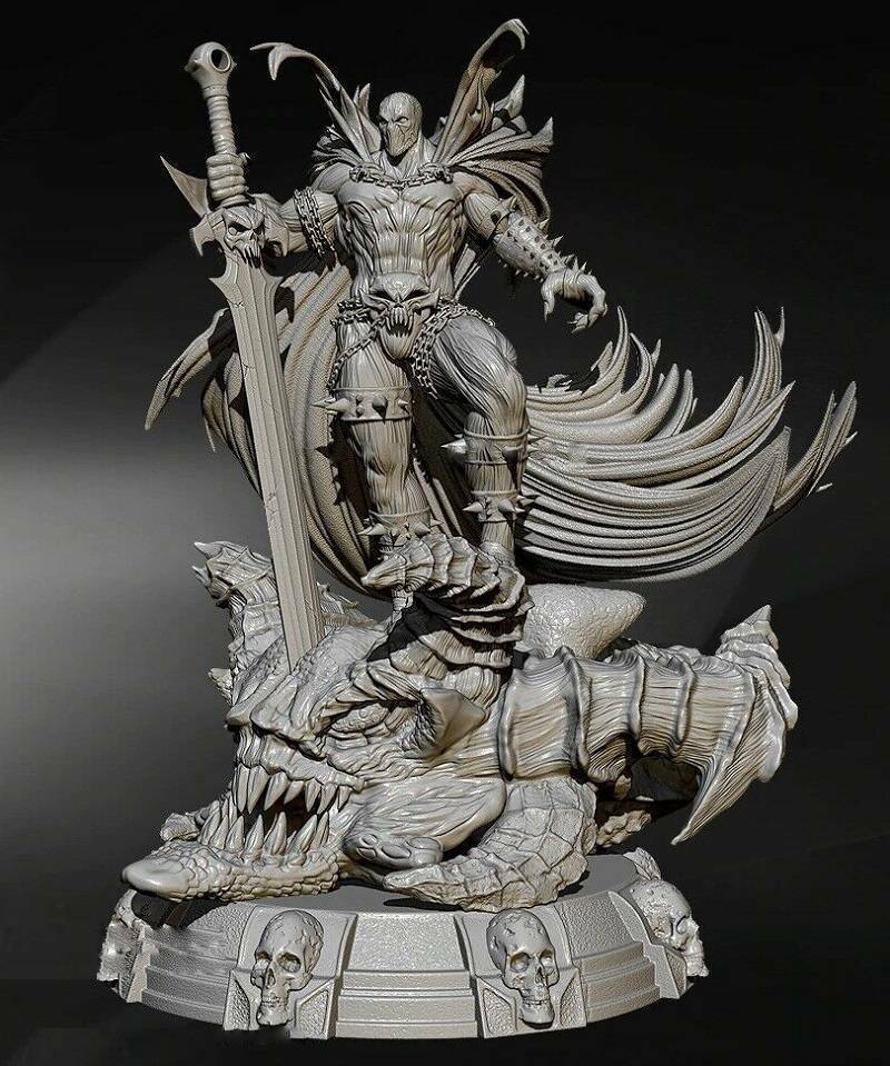 250mm 3D Print Superhero Model Kit Spawn Righteous Monster Unpainted - Model-Fan-Store