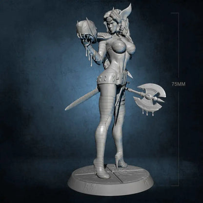 1/24 75mm Resin Model Kit Beautiful Girl Warrior Monster Hunter Unpainted - Model-Fan-Store