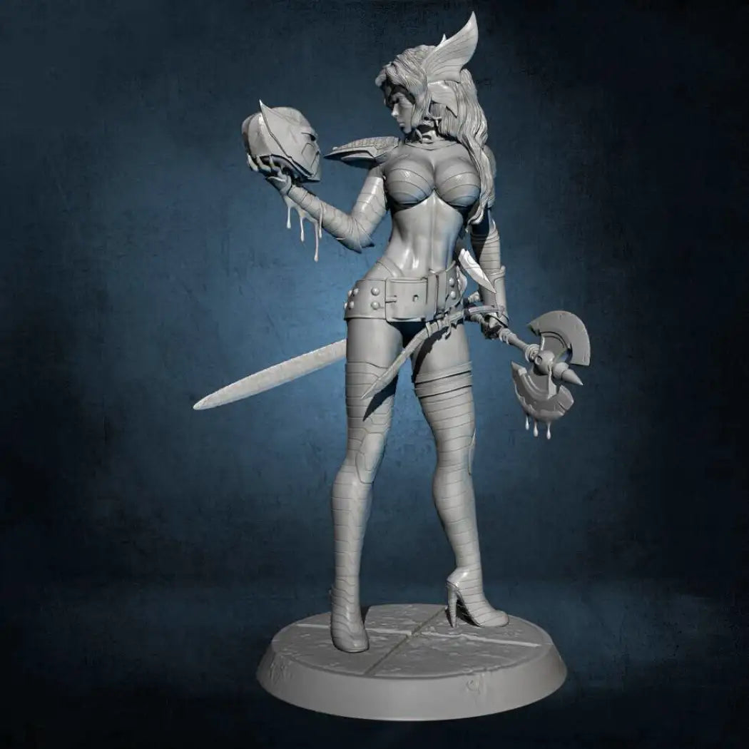 1/24 75mm Resin Model Kit Beautiful Girl Warrior Monster Hunter Unpainted - Model-Fan-Store