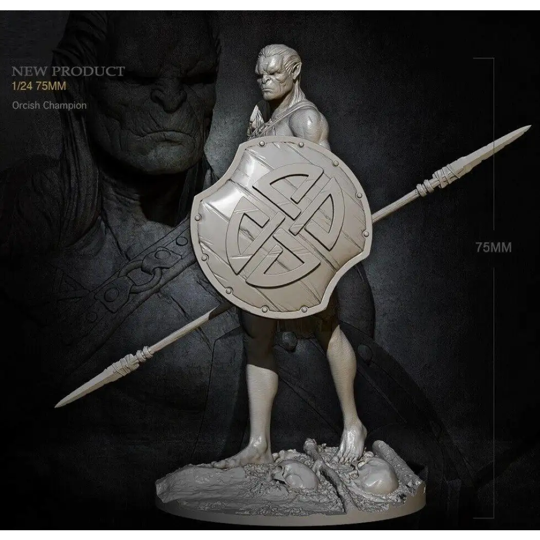 1/24 75mm Resin Model Kit Tribal Warrior Barbarian Orc Unpainted - Model-Fan-Store