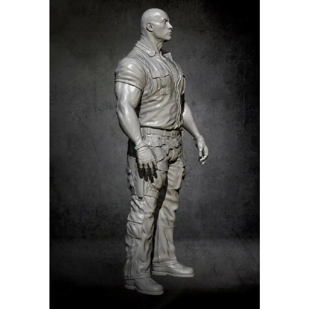 1/24 75mm Resin Model Kit Warrior Dwayne Johnson Jungle Unpainted - Model-Fan-Store