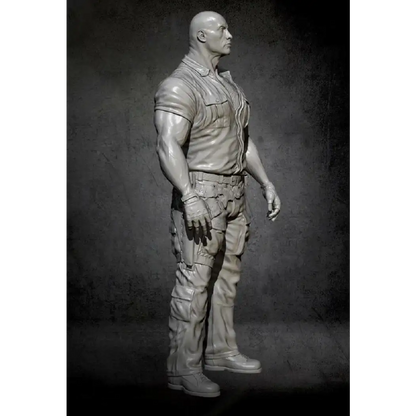 1/24 75mm Resin Model Kit Warrior Dwayne Johnson Jungle Unpainted - Model-Fan-Store