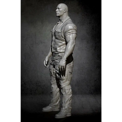 1/24 75mm Resin Model Kit Warrior Dwayne Johnson Jungle Unpainted - Model-Fan-Store