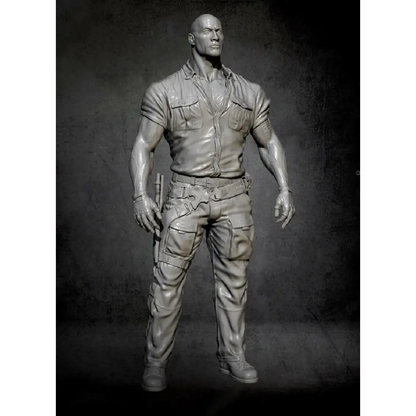 1/24 75mm Resin Model Kit Warrior Dwayne Johnson Jungle Unpainted - Model-Fan-Store