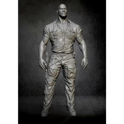 1/24 75mm Resin Model Kit Warrior Dwayne Johnson Jungle Unpainted - Model-Fan-Store