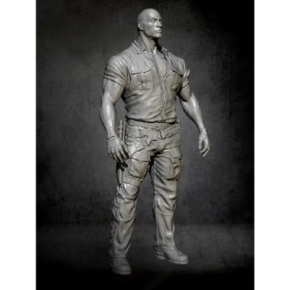 1/24 75mm Resin Model Kit Warrior Dwayne Johnson Jungle Unpainted - Model-Fan-Store