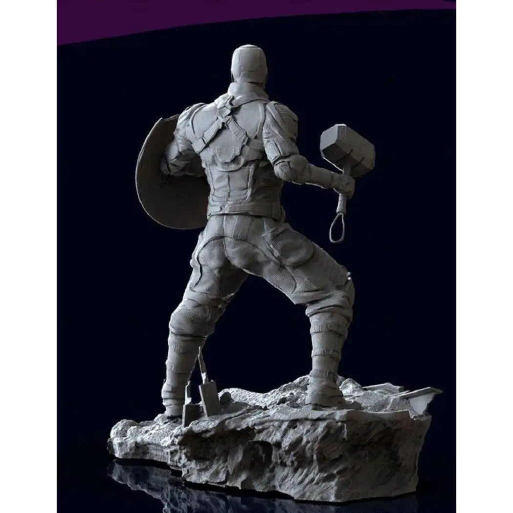 1/24 75mm Resin Superhero Model Kit Captain America Unpainted - Model-Fan-Store