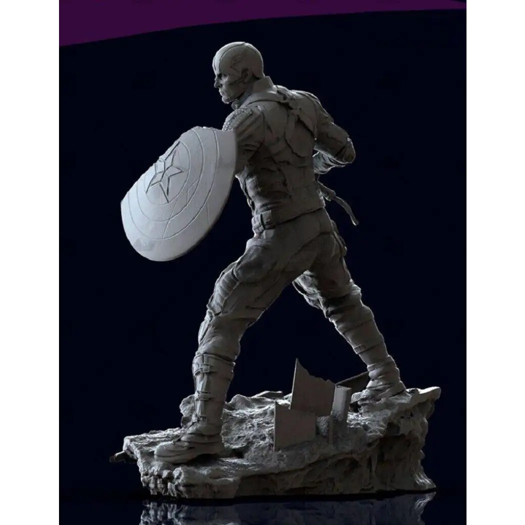 1/24 75mm Resin Superhero Model Kit Captain America Unpainted - Model-Fan-Store