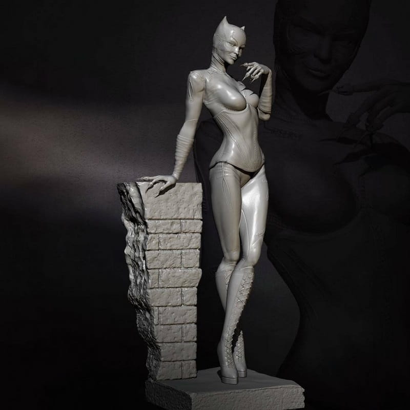 1/4 570mm 3D Print Superhero Model Kit Catwoman Beautiful Girl Unpainted