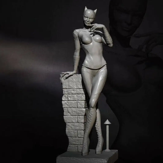 1/24 75mm Resin Superhero Model Kit Catwoman Beautiful Girl with base Unpainted