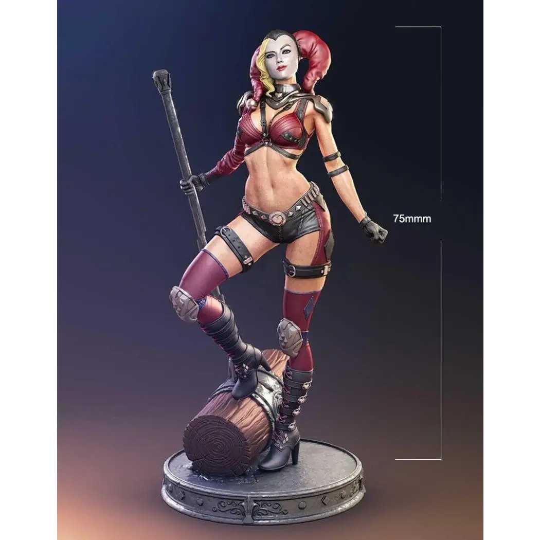 1/24 75mm Resin Superhero Model Kit Harley Quinn Beautiful Girl Unpainted - Model-Fan-Store