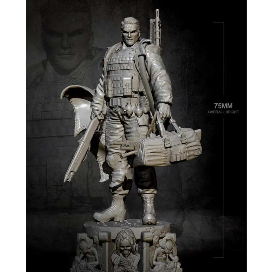 1/24 75mm Resin Superhero Model Kit Punisher Unpainted - Model-Fan-Store