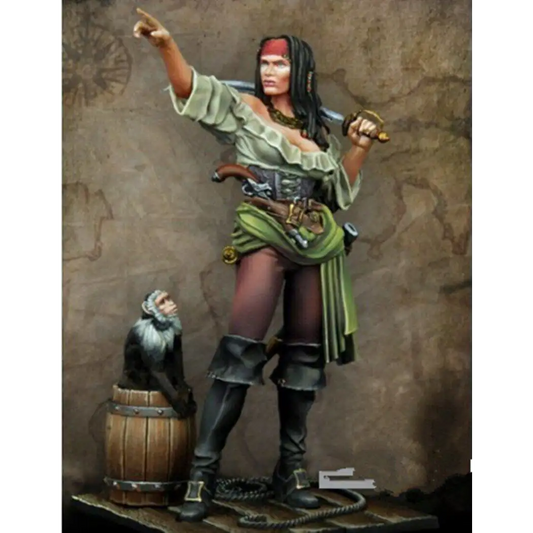 1/24 Resin Model Kit Beautiful Girl Woman Pirate (with base) Unpainted - Model-Fan-Store