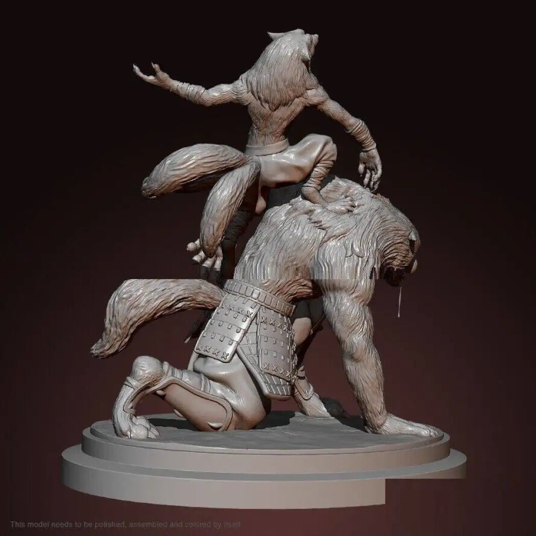 1/24 Resin Model Kit Werewolf Brothers Warriors Warcraft Unpainted - Model-Fan-Store