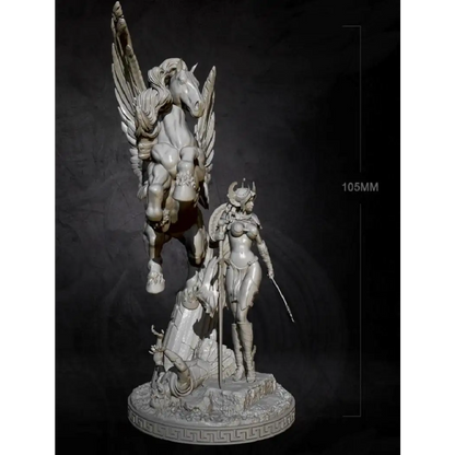 1/32 105mm Resin Model Kit Beautiful Girl and Pegasus Fantasy Miniature Unpainted - Model-Fan-Store