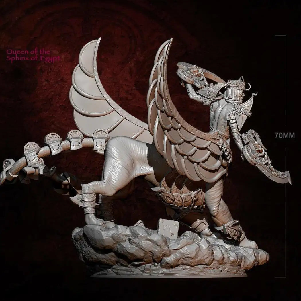 1/32 70mm Resin Model Kit Egyptian Battle Sphinx Fantasy Unpainted - Model-Fan-Store