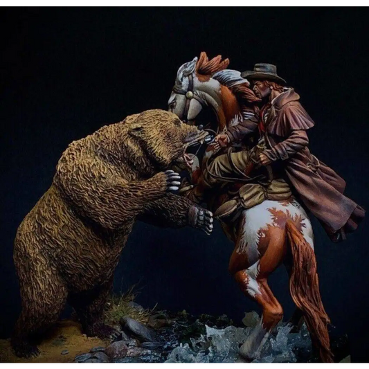 1/32 Resin Casting Model Kit Wild West Rider Cowboy and Bear Unpainted X0112 - Model-Fan-Store