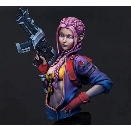 1/10 BUST Resin Cyberpunk Model Kit Beautiful Girl Shooter Unpainted - Model-Fan-Store