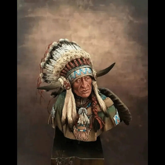 1/10 BUST Resin Model Kit American Native Indian Leader of Plains Man Unpainted