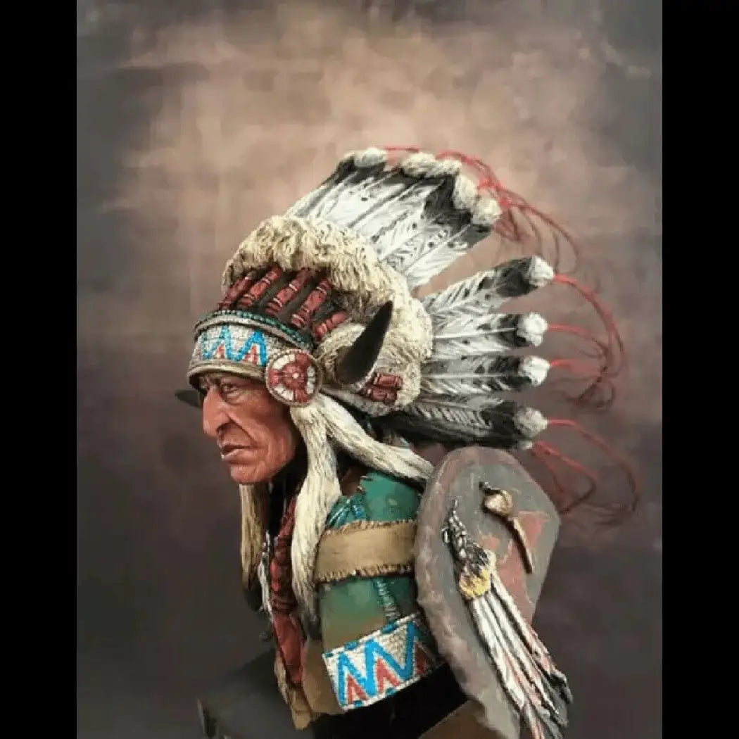 1/10 BUST Resin Model Kit American Native Indian Leader of Plains Man Unpainted