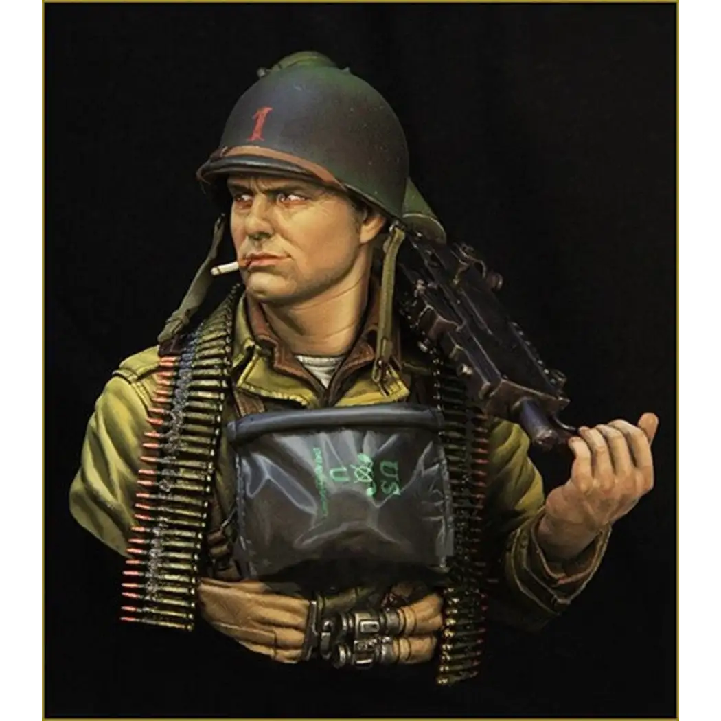 1/10 BUST Resin Model Kit US Army Machine Gunner WW2 Normandy Unpainted - Model-Fan-Store