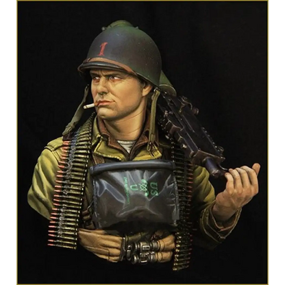 1/10 BUST Resin Model Kit US Army Machine Gunner WW2 Normandy Unpainted - Model-Fan-Store