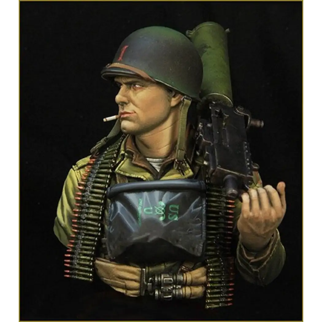 1/10 BUST Resin Model Kit US Army Machine Gunner WW2 Normandy Unpainted - Model-Fan-Store