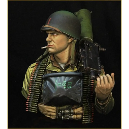 1/10 BUST Resin Model Kit US Army Machine Gunner WW2 Normandy Unpainted - Model-Fan-Store