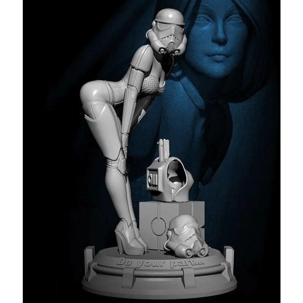 1/18 100mm Resin Model Kit Beautiful Girl Star Wars Stormtrooper Unpainted - Model-Fan-Store