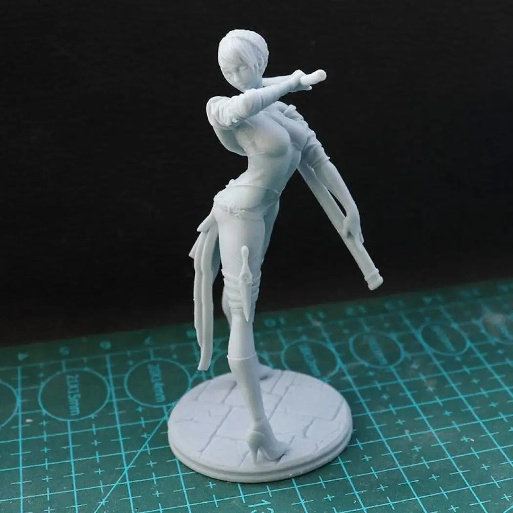 1/24 75mm Resin Model Kit Beautiful Girl Swordsman Sword Master Fantasy Unpainted - Model-Fan-Store