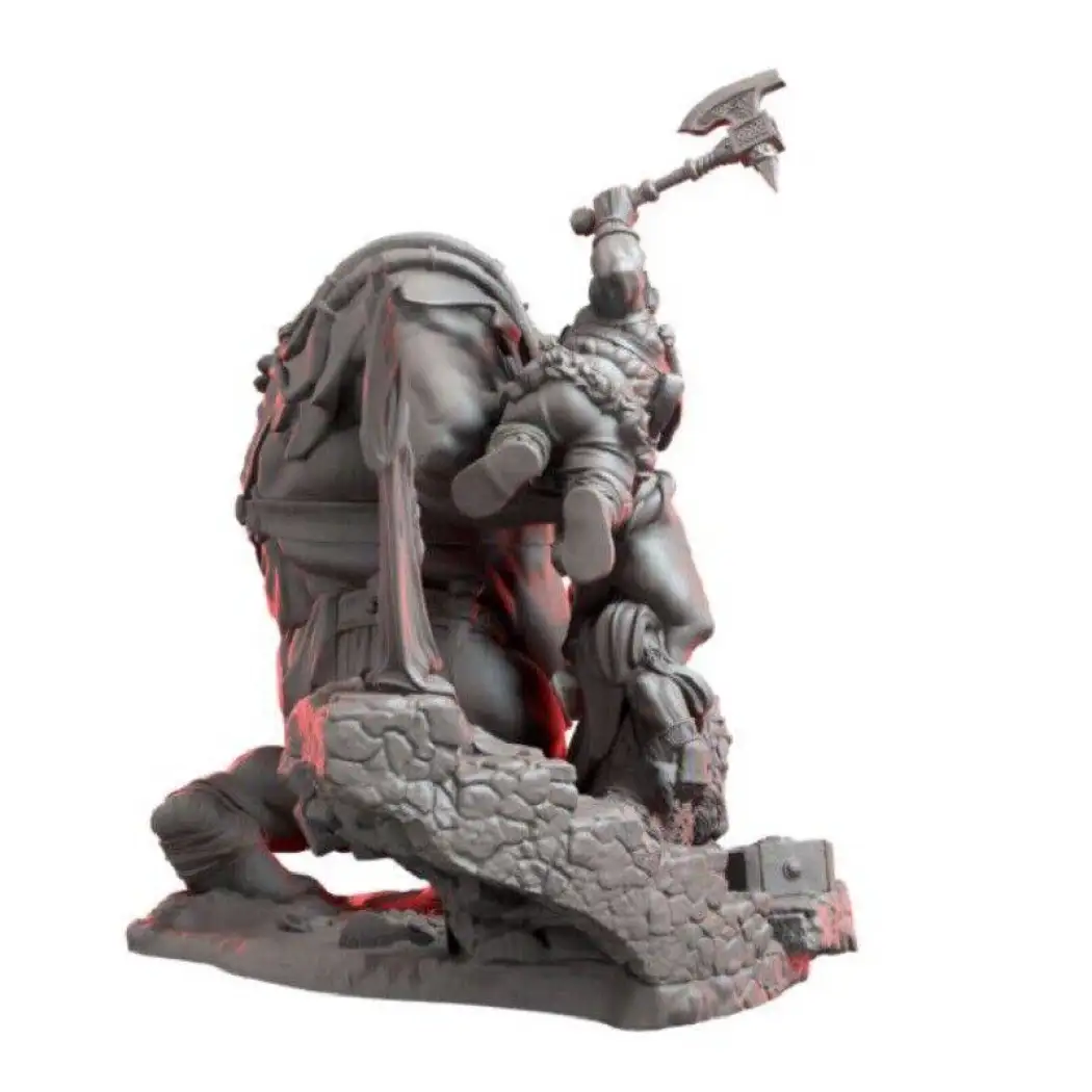 1/24 Resin Model Kit Warriors Dwarves and Troll Warcraft Unpainted - Model-Fan-Store