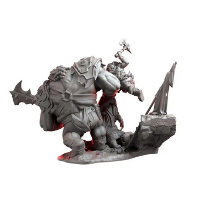 1/24 Resin Model Kit Warriors Dwarves and Troll Warcraft Unpainted - Model-Fan-Store