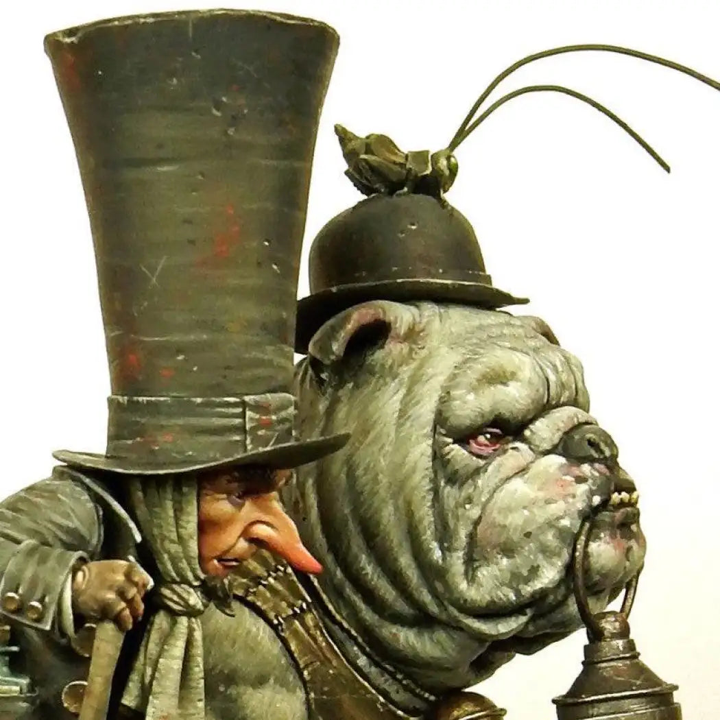 1/32 Resin Model Kit Fairytale Characters Dwarf and Bulldog Fantasy Unpainted - Model-Fan-Store